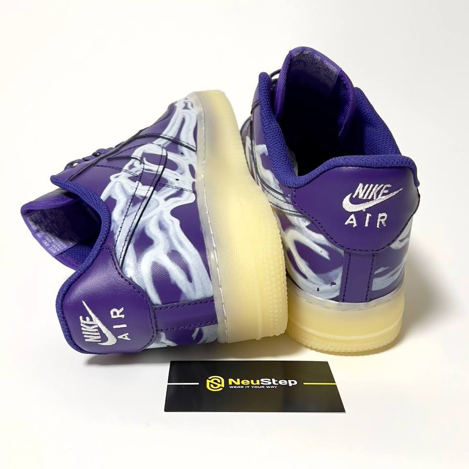 Купить Nike Air Force 1 Low ’07 QS Purple Skeleton Halloween 3